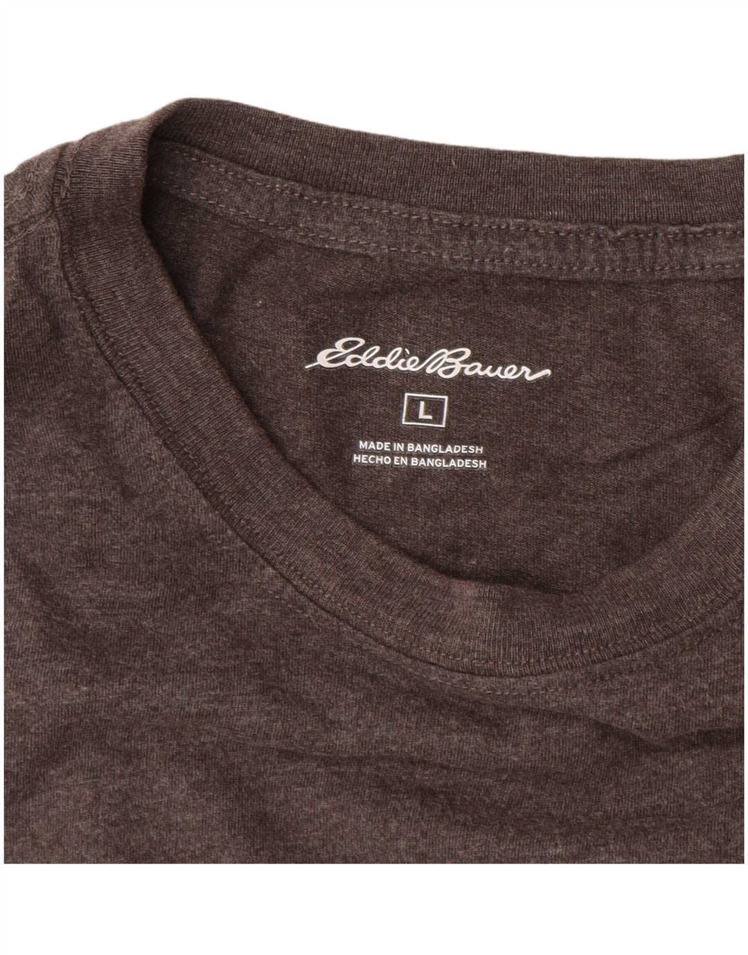 EDDIE BAUER Top masculino de manga comprida grande algodão cinza