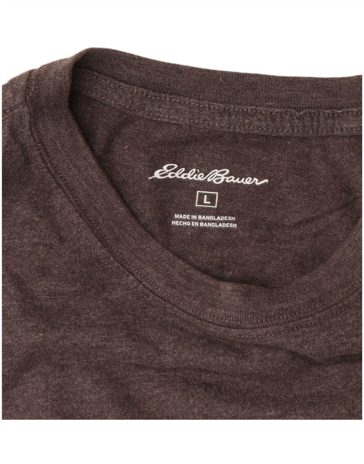 EDDIE BAUER Top masculino de manga comprida grande algodão cinza