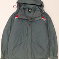 Jaqueta corta-vento masculina Helly Hansen com capuz UK 40 grande bloco colorido azul