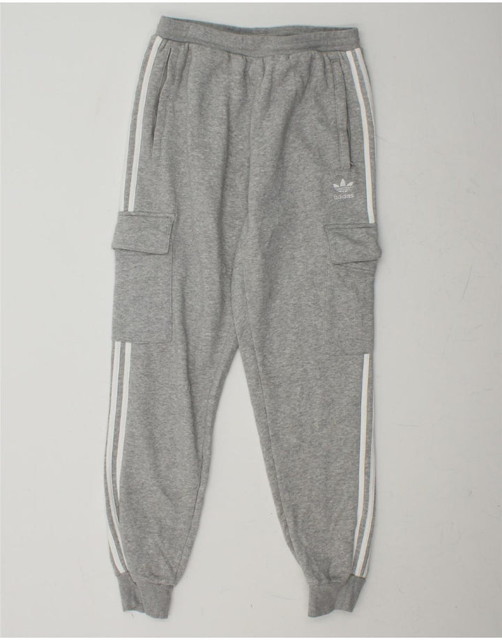 ADIDAS Womens Graphic Tracksuit Calças Joggers UK 14 Medium Grey