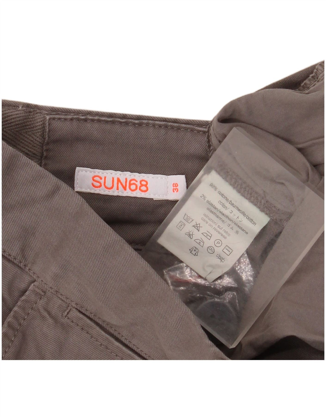 Calça Chino Masculina Sun68 Slim W38 L34 Algodão Cinza