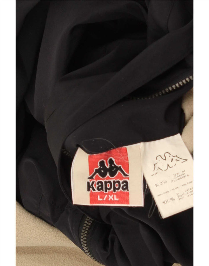 Jaqueta masculina Kappa com capuz solto e reversível Reino Unido 40 grande poliéster preto