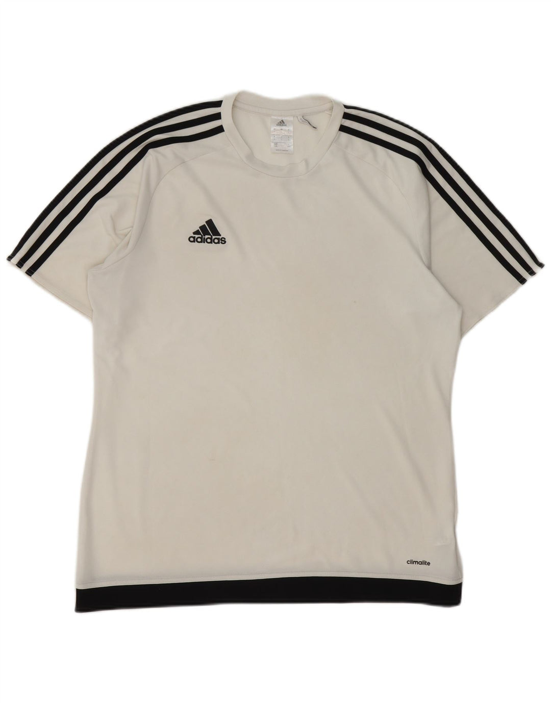 Adidas Mens Climalite Camiseta Top Grande Branco Colorblock Poliéster