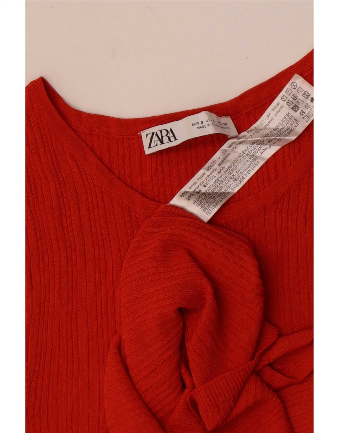 Colete feminino Zara UK 8 pequeno viscose laranja