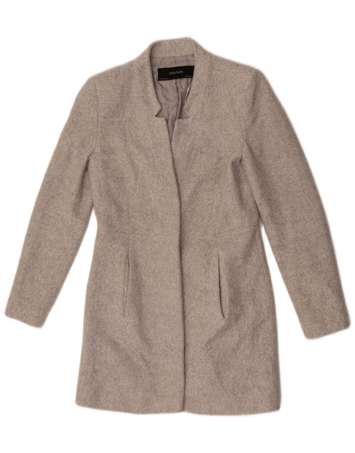 Sobretudo aberto feminino Zara UK 12 cinza médio
