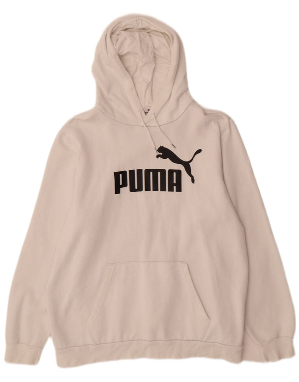 Puma masculino gráfico moletom com capuz grande algodão branco