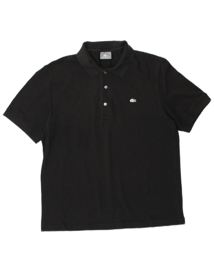 Camisa polo masculina LACOSTE tamanho 5 grande algodão preto