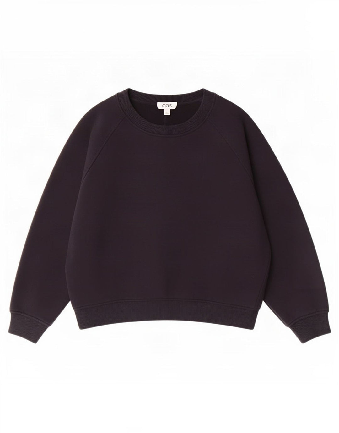 Cos feminino oversized moletom jumper UK 14 médio azul marinho algodão