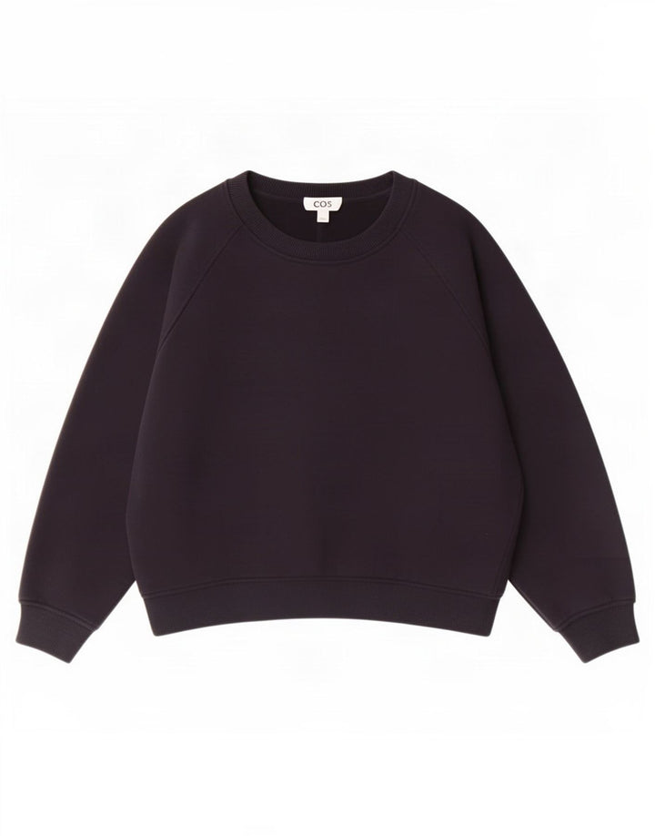 Cos feminino oversized moletom jumper UK 14 médio azul marinho algodão