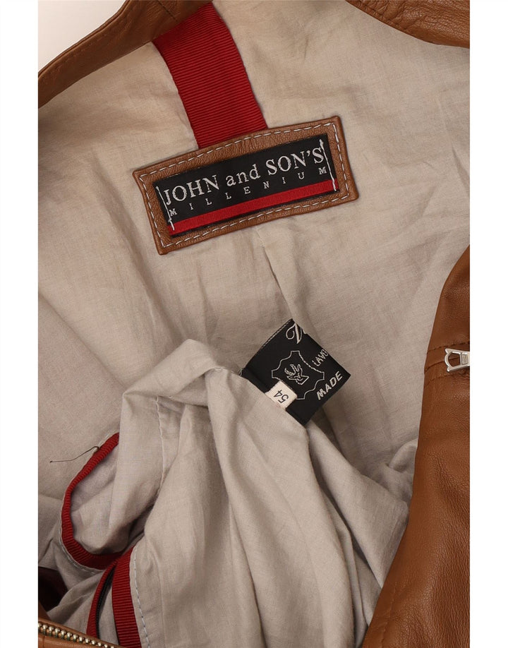 Jaqueta de couro masculina John and Son's IT 54 2XL couro marrom