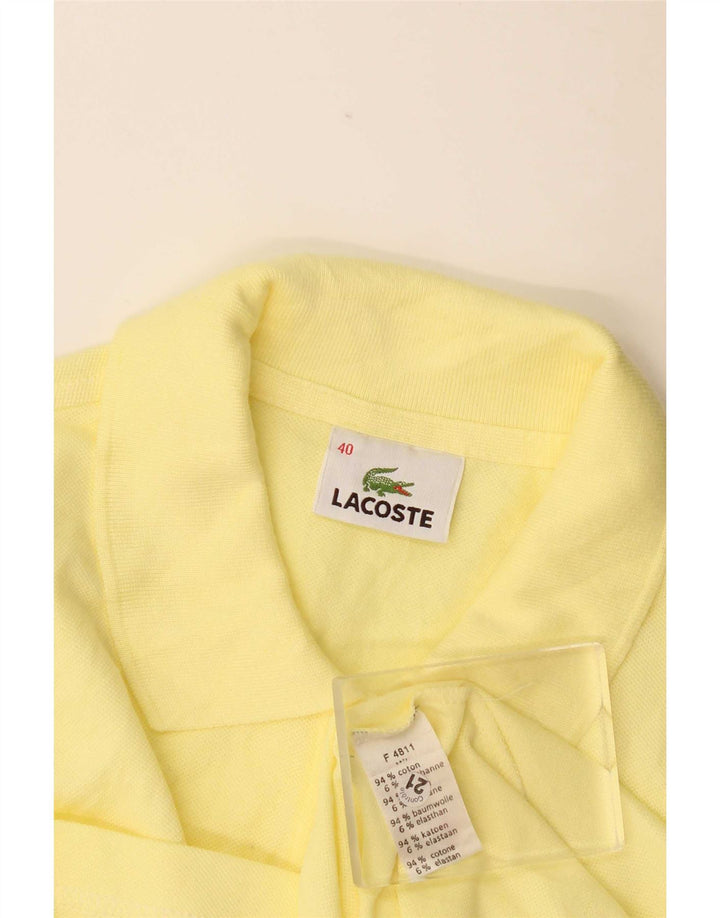 Camisa polo feminina sem mangas Lacoste tamanho 40 algodão amarelo médio