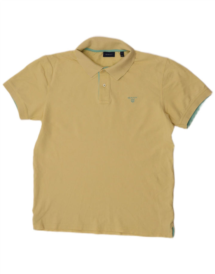 Camisa polo masculina GANT grande algodão amarelo