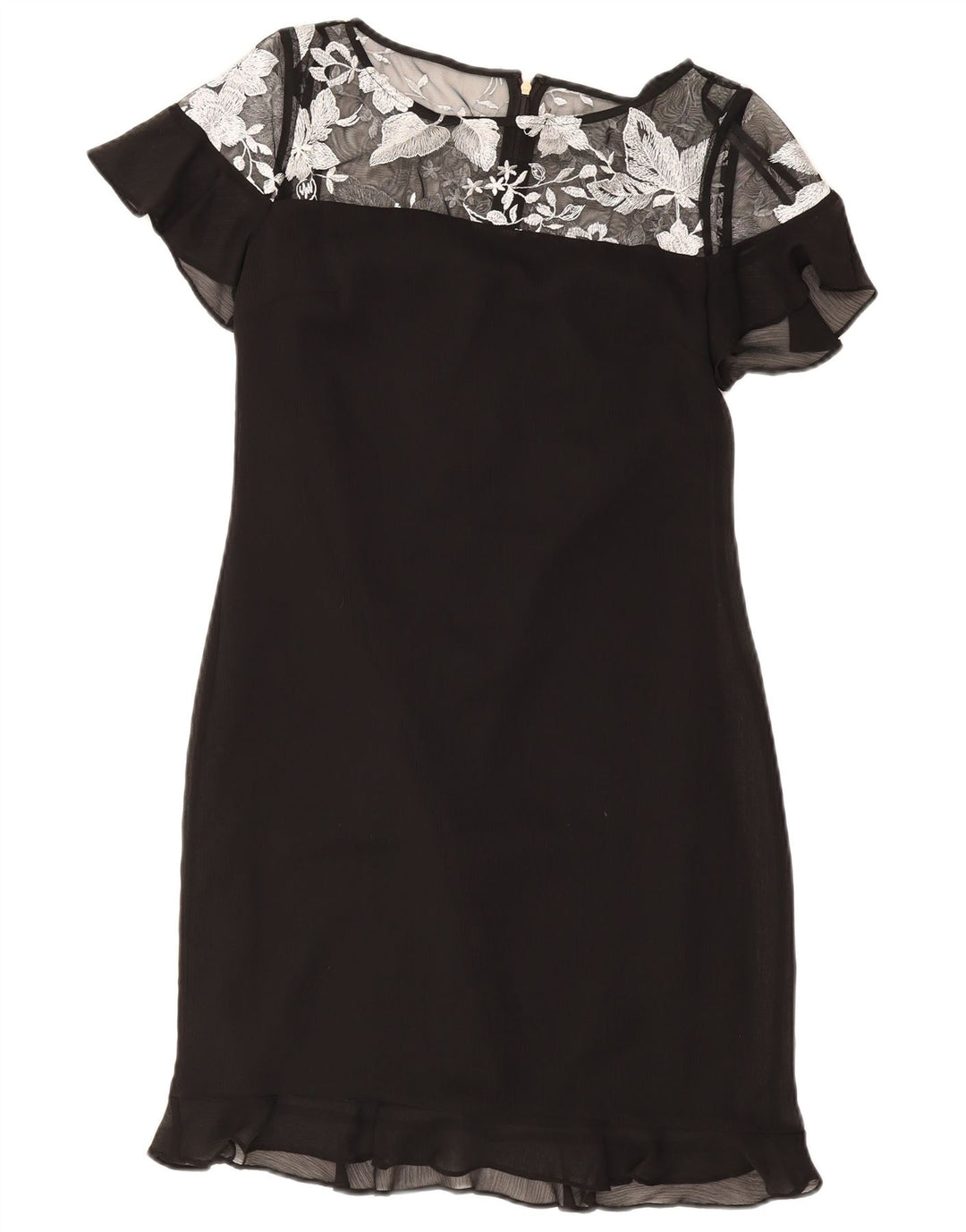 Vestido bainha feminino Karl Lagerfeld US 4 pequeno preto floral poliéster