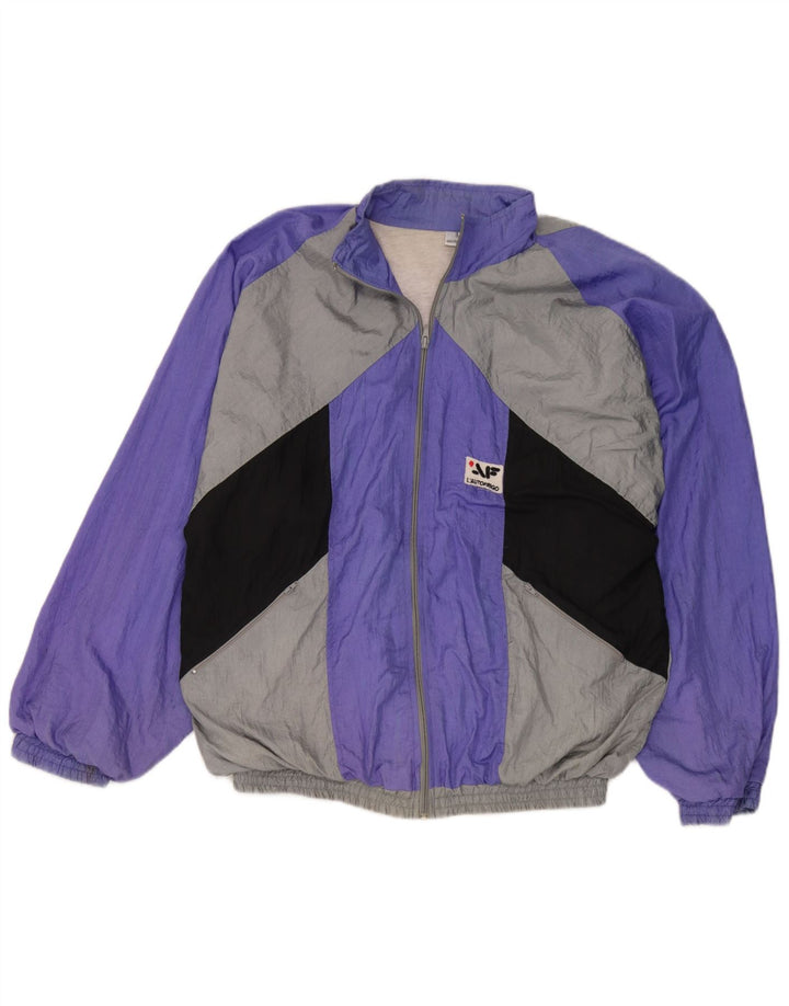 Fato de treino completo masculino vintage grande roxo colorblock poliamida