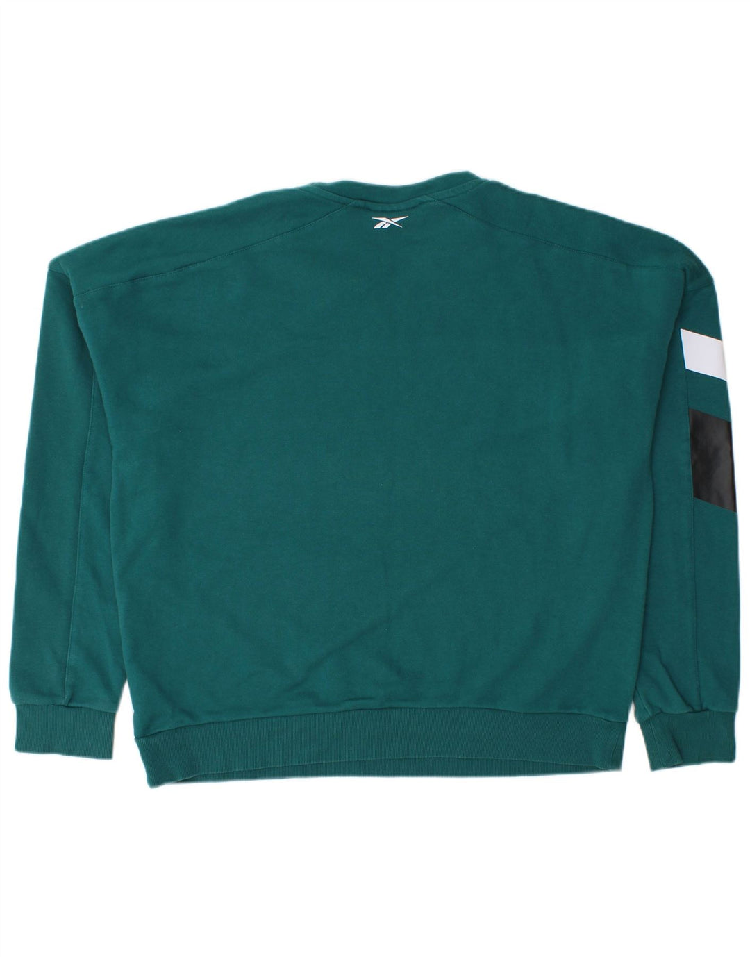 Reebok masculino gráfico moletom jumper médio verde colorblock algodão