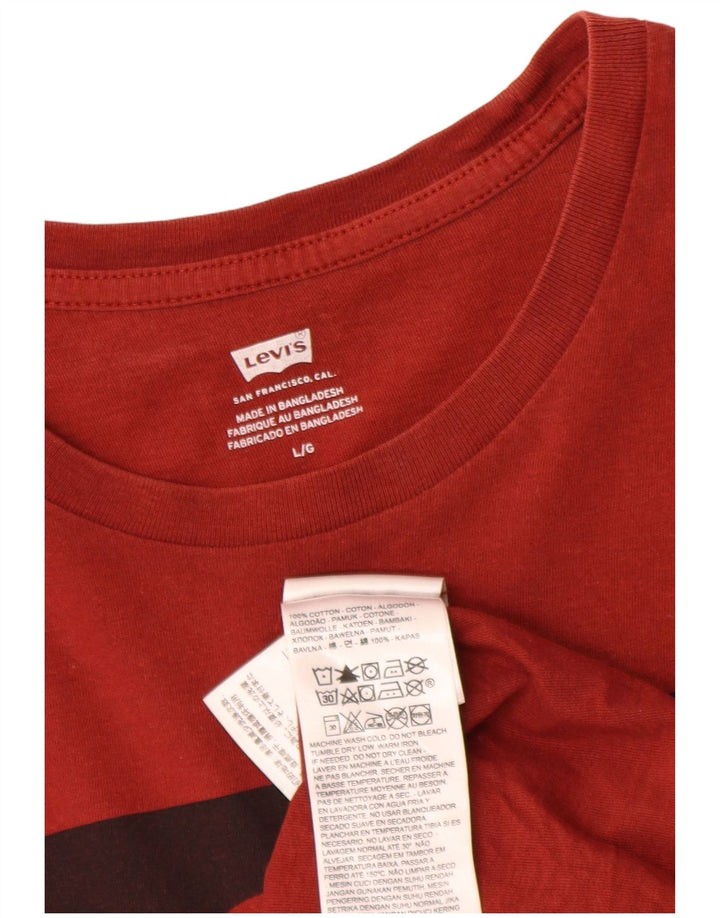 Camiseta gráfica masculina Levi's Top grande de algodão vermelho