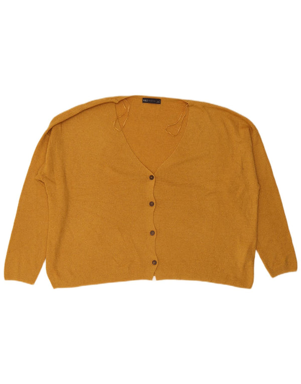 Suéter cardigã feminino Marks & Spencer Reino Unido 18 XL amarelo acrílico