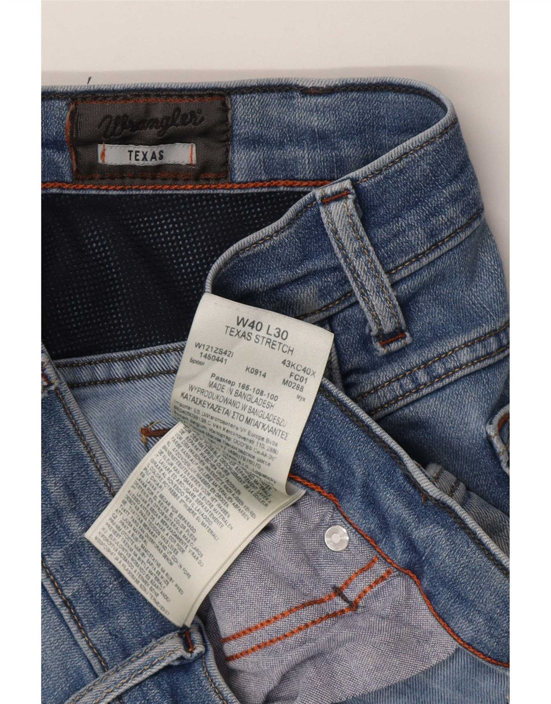 Wrangler Masculino Texas Stretch Straight Jeans W40 L30 Azul Algodão