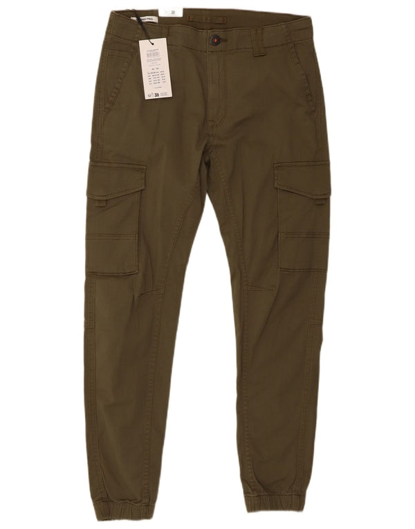 Calça cargo masculina Jack & Jones Paul Joggers W30 L30 algodão cáqui