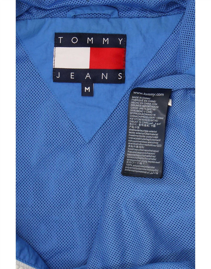 Tommy Hilfiger Jaqueta masculina com capuz gráfico Anorak Reino Unido 38 Azul médio