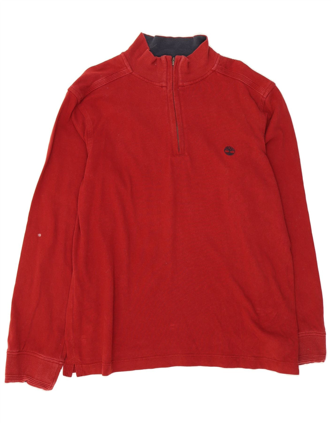 TIMBERLAND Mens Regular Fit Zip Neck Sweatshirt Jumper 2XL Red Cotton Vintage Timberland and Second-Hand Timberland from Messina Hembry 