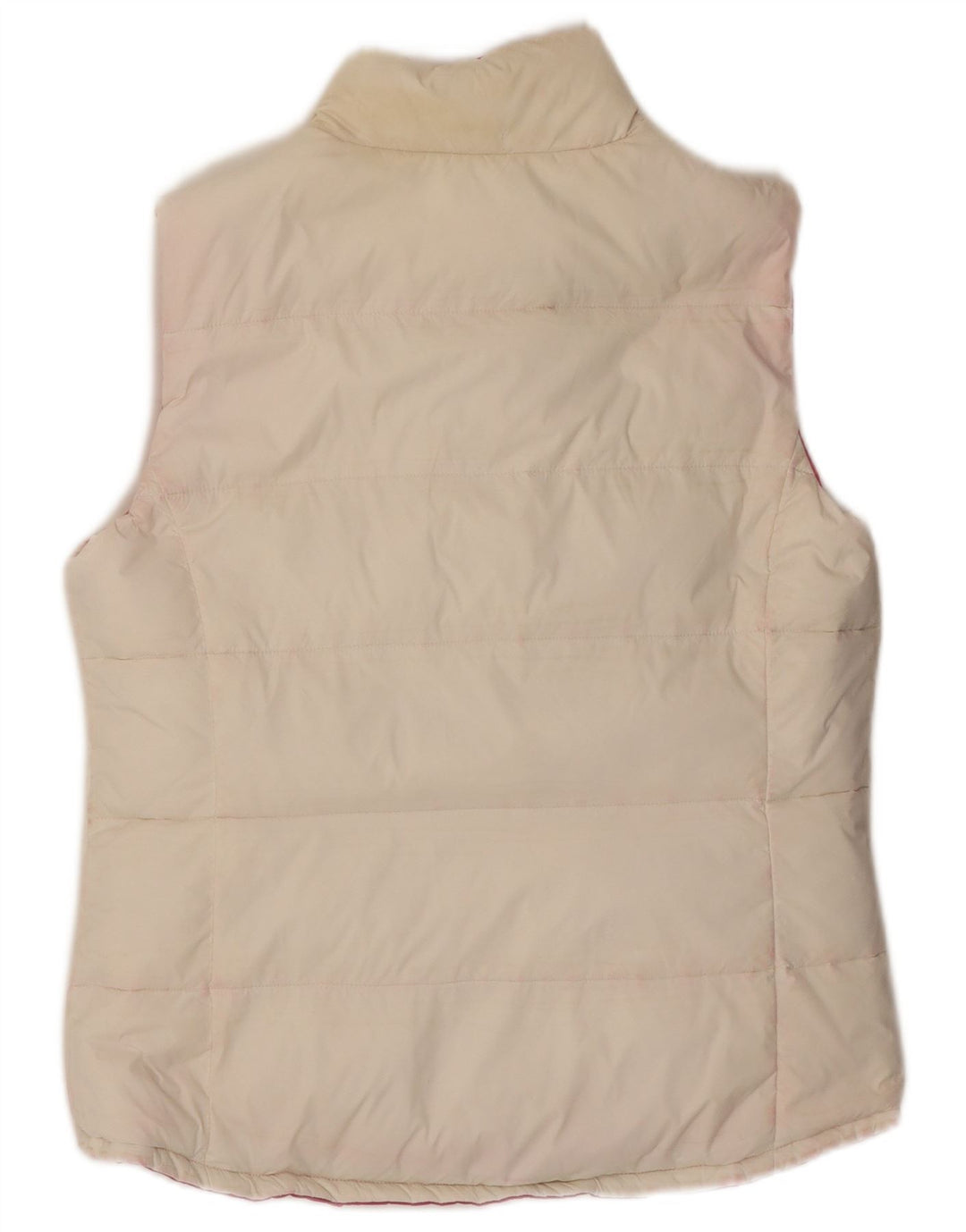 Colete acolchoado reversível feminino J. Crew UK 12 nylon rosa médio