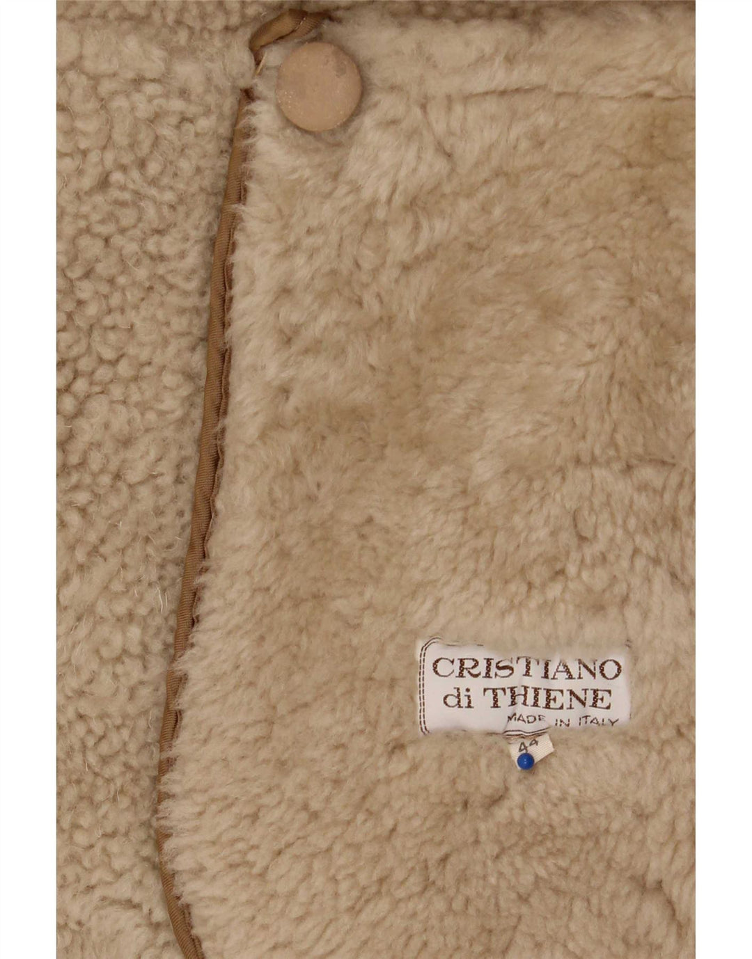 Casaco feminino de shearling Cristiano Di Thiene IT 44 médio bege