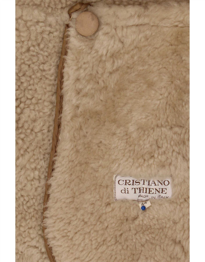 Casaco feminino de shearling Cristiano Di Thiene IT 44 médio bege