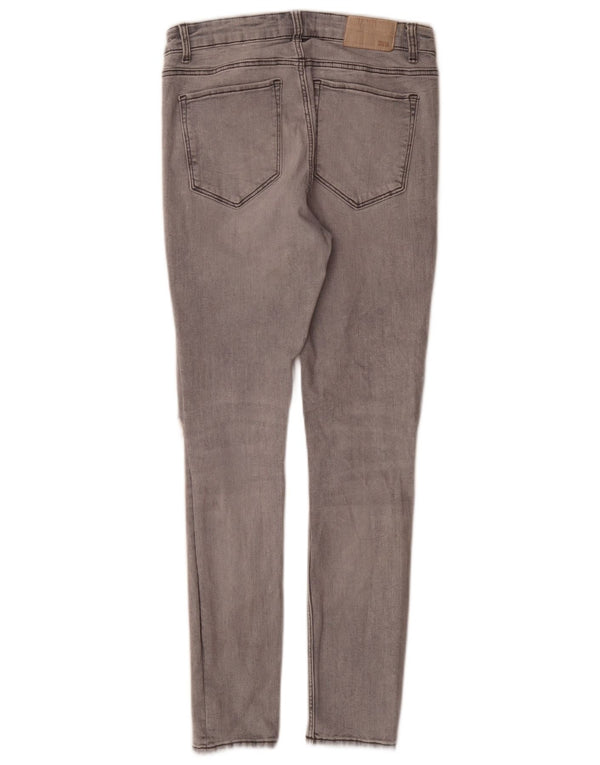 Zara Jeans skinny feminino desgastado UE 38 pequeno W28 L27 algodão cinza