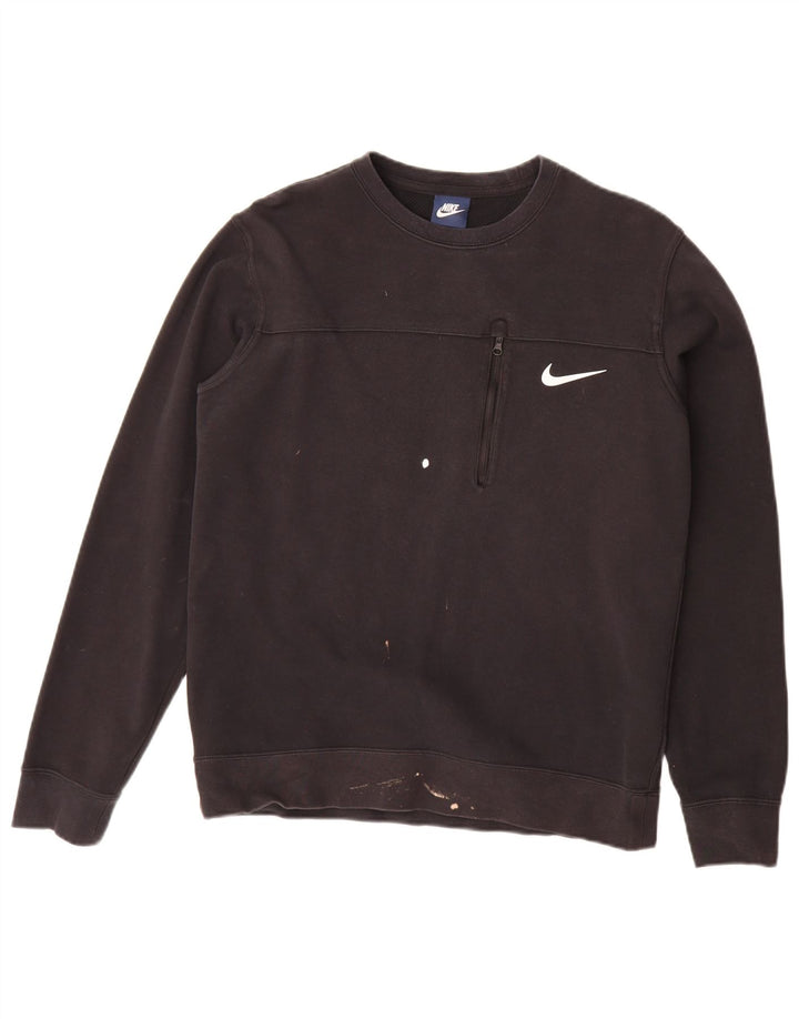 Nike masculino moletom jumper médio algodão preto