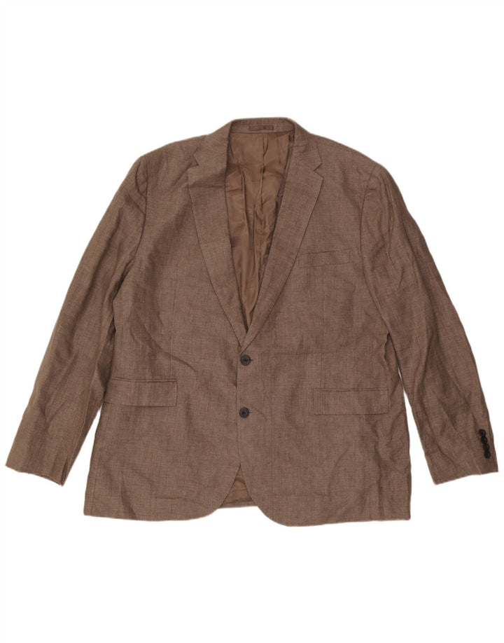 Jaqueta blazer masculina de 2 botões John Lewis IT 50 linho bege grande