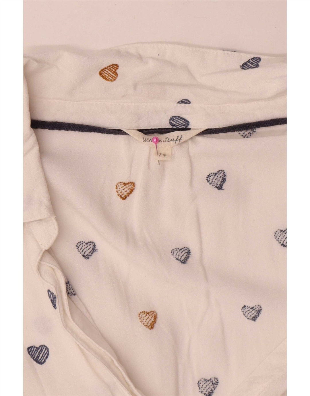 Blusa feminina de manga comprida com padrão abstrato White Stuff UK 14 grande