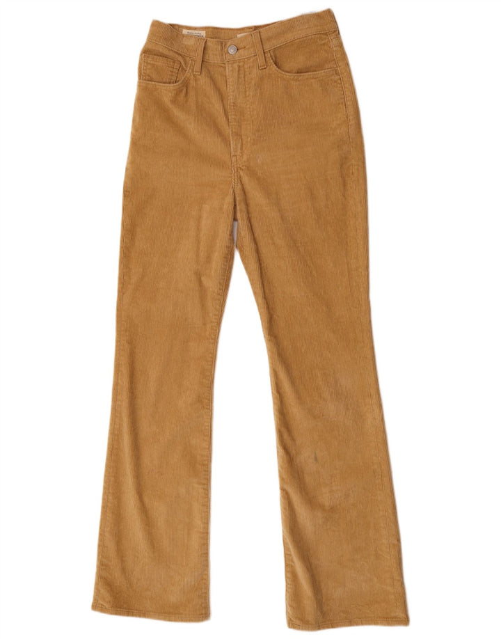 Calça feminina de veludo bootcut Levi's W27 L33 algodão bege