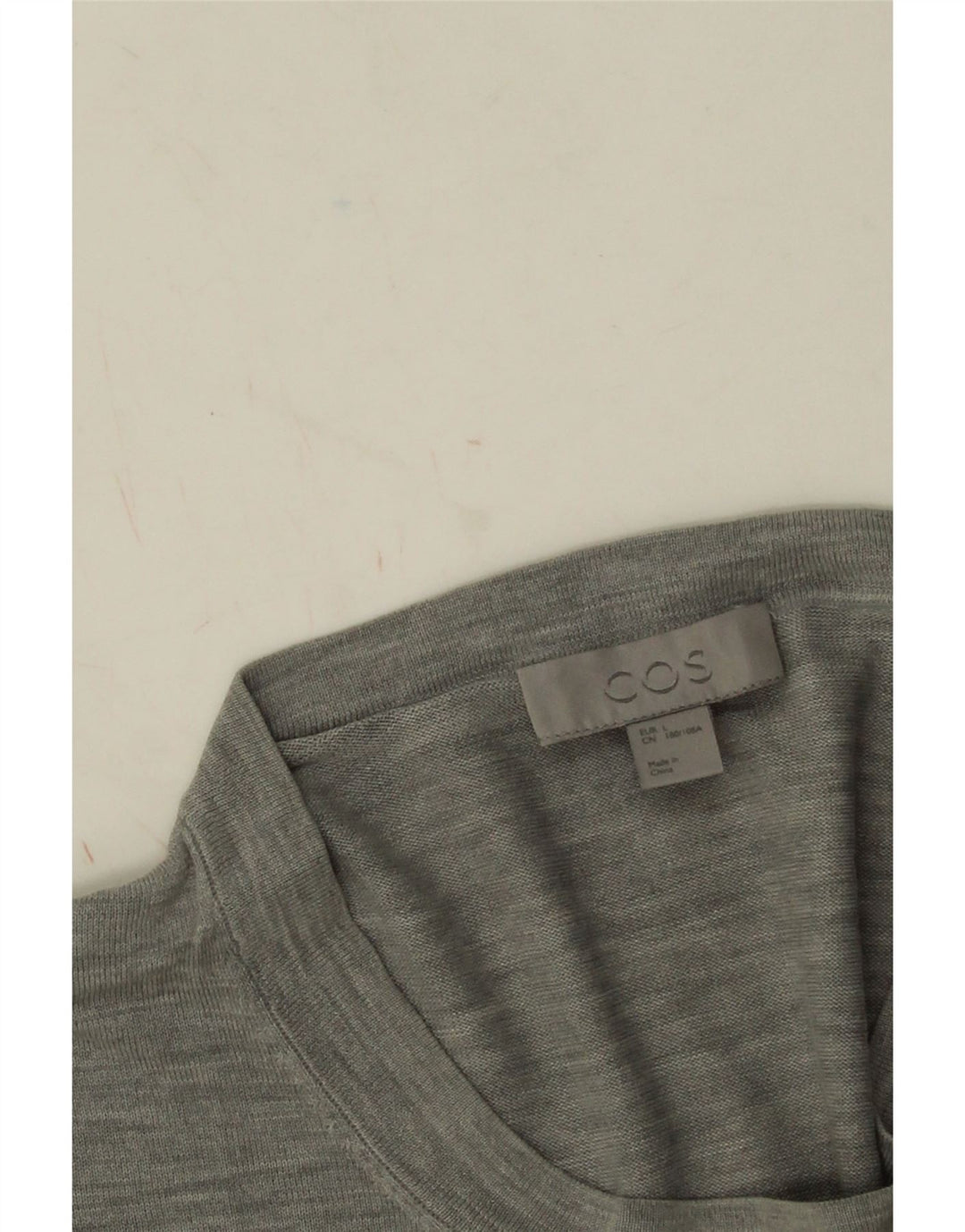 Camiseta masculina Cos Top grande algodão manchado cinza