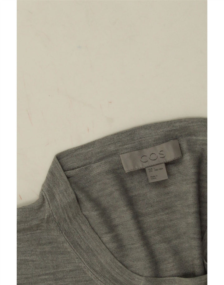 Camiseta masculina Cos Top grande algodão manchado cinza