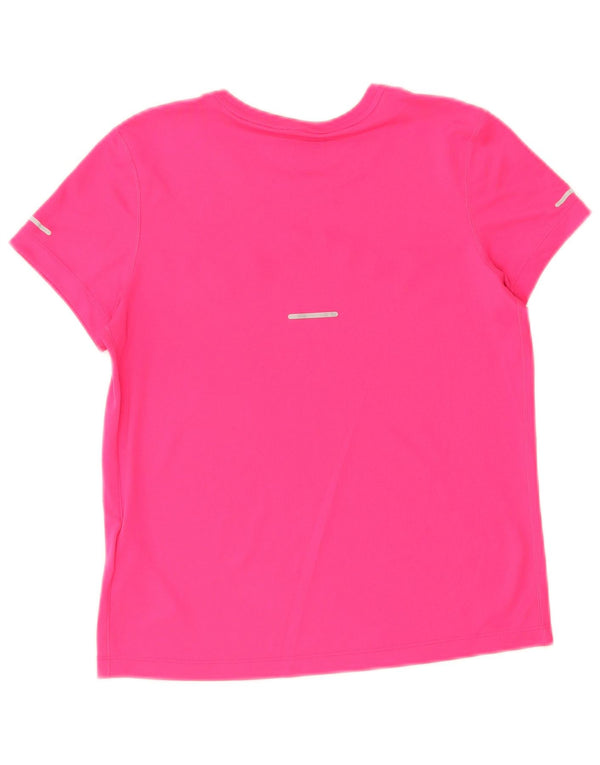 Camiseta feminina Asics Graphic UK 10 pequena rosa poliéster