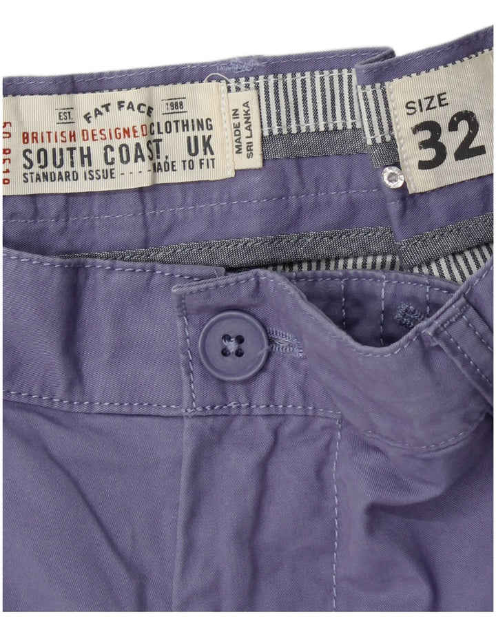 FAT FACE Mens Chino Shorts W32 Algodão Roxo Médio
