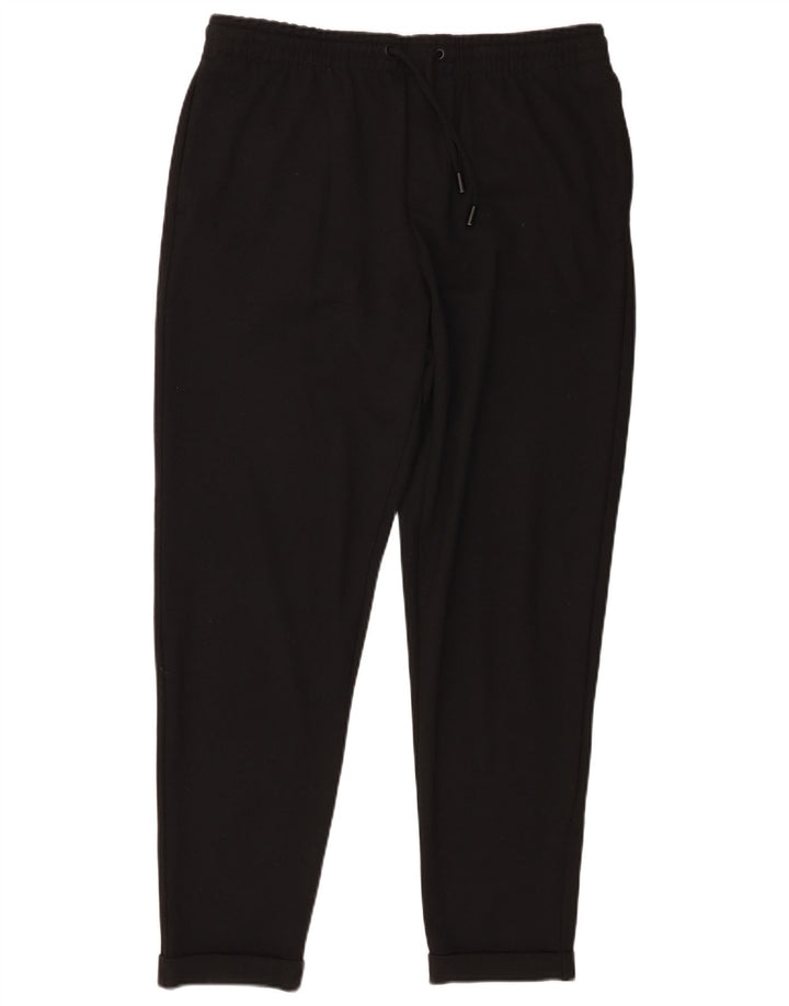 Zara Calça feminina casual cônica grande W32 L28 poliéster preto
