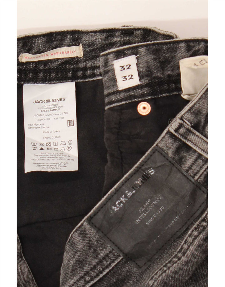 Jeans retos masculinos Jack & Jones W32 L32 algodão cinza