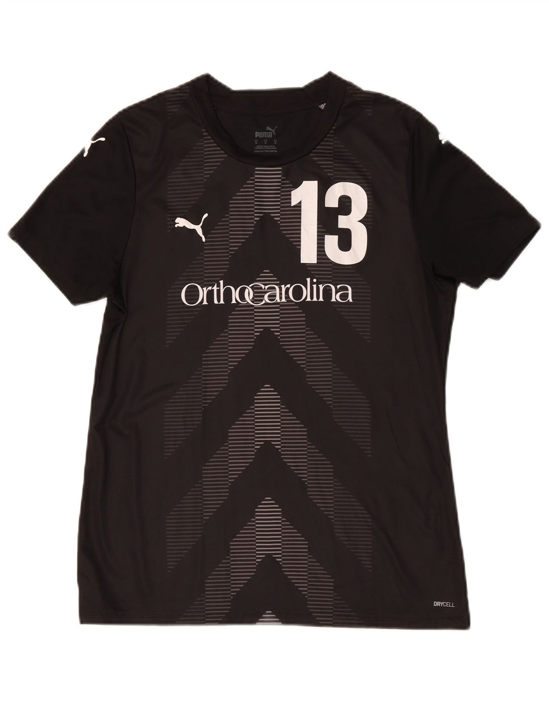 Puma Mens Carolina Graphic T-Shirt Top Médio Preto Geométrico