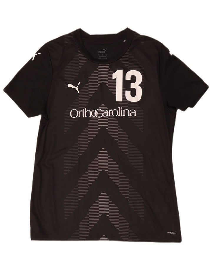 Puma Mens Carolina Graphic T-Shirt Top Médio Preto Geométrico
