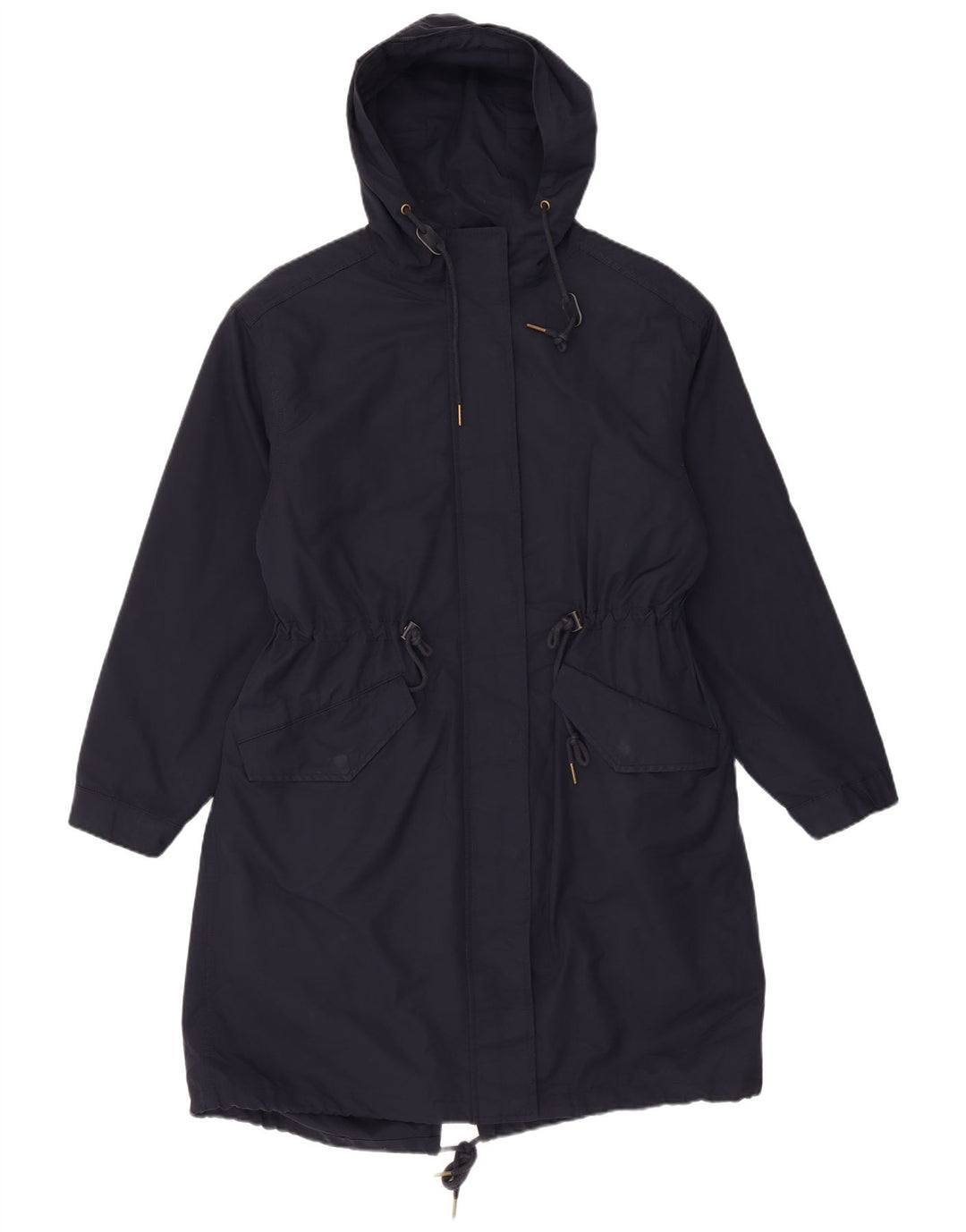 Jaqueta parka feminina com capuz Marks & Spencer Reino Unido 12 poliéster azul marinho médio