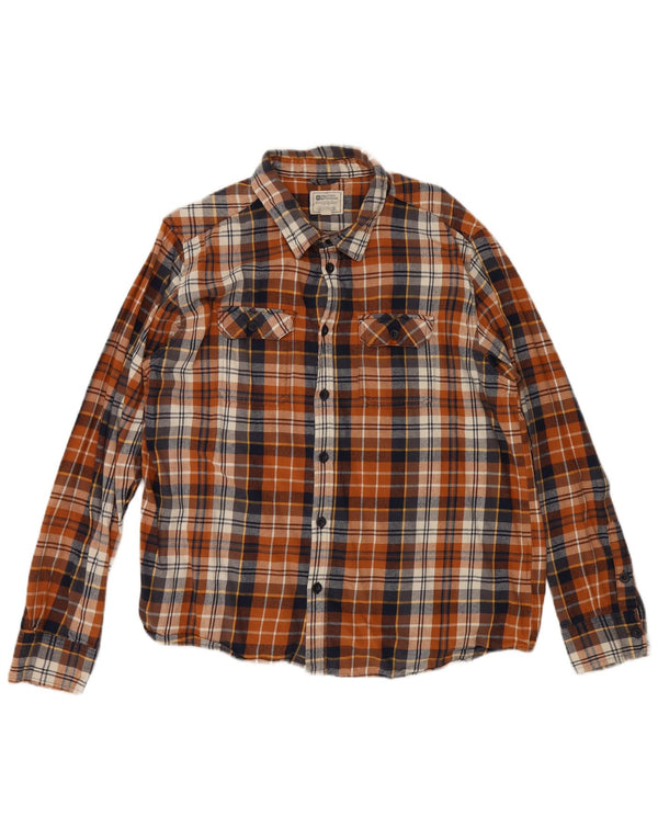 Camisa masculina de flanela de ajuste regular Mountain Warehouse 3XL algodão xadrez marrom