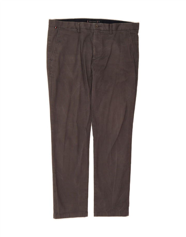 TOMMY HILFIGER Mens Slim Chino Trousers W38 L32 Grey Cotton Vintage Tommy Hilfiger and Second-Hand Tommy Hilfiger from Messina Hembry 