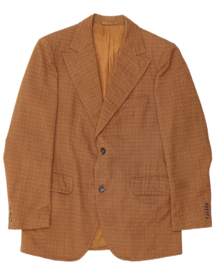 Jaqueta blazer masculina Varteks com 2 botões IT 48 lã geométrica marrom médio