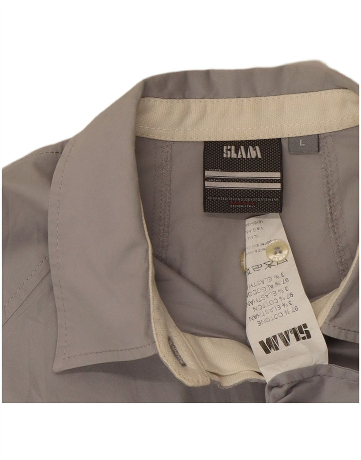 Camisa feminina SLAM UK 14 grande algodão cinza