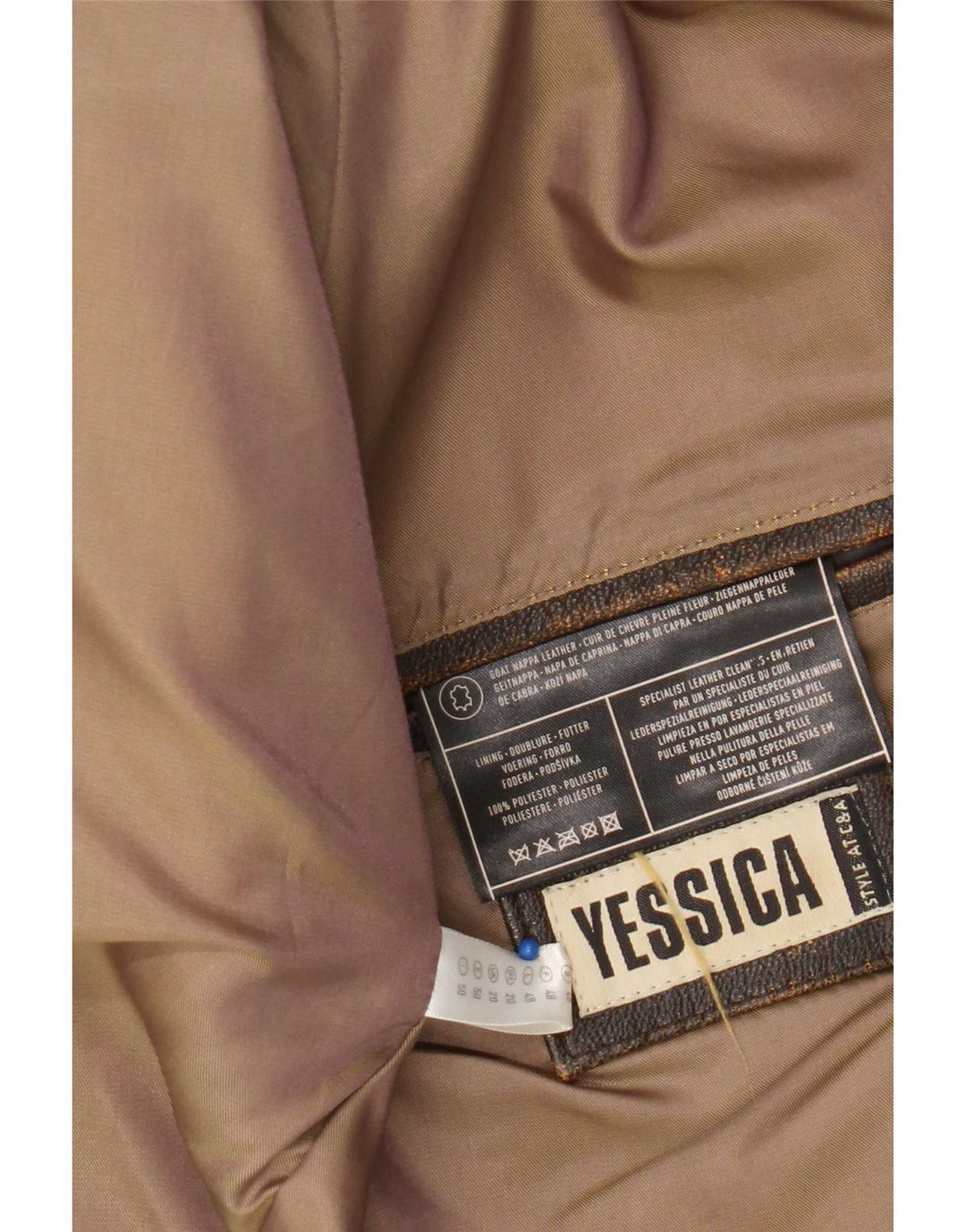 Jaqueta feminina de couro slim Yessica UK 20 2XL couro marrom