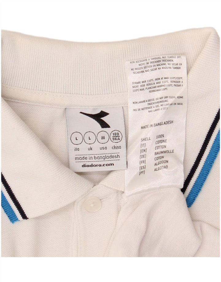 Camisa polo masculina Diadora grande algodão branco