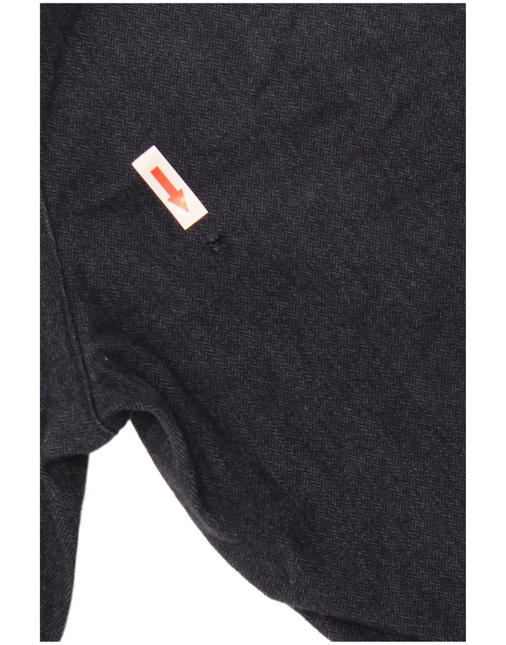Calça Chino Masculina Massimo Dutti EU 42 Grande W32 L30 Azul Marinho Espinha de Peixe