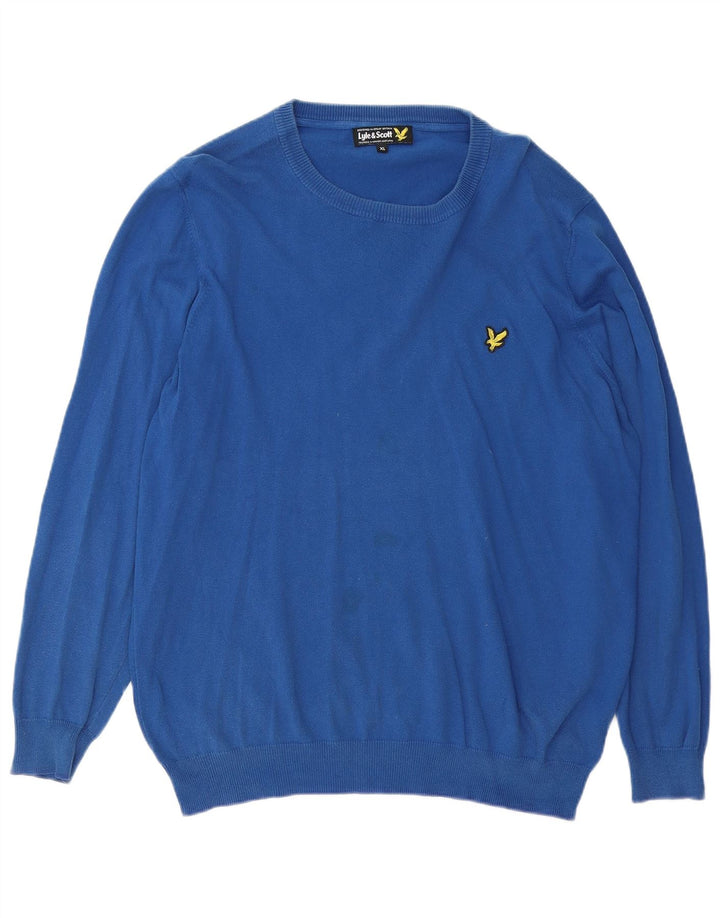 Suéter masculino LYLE & SCOTT com gola redonda XL algodão azul